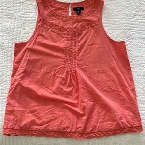 GAP Orange Smocked Sleeveless Tank Top
